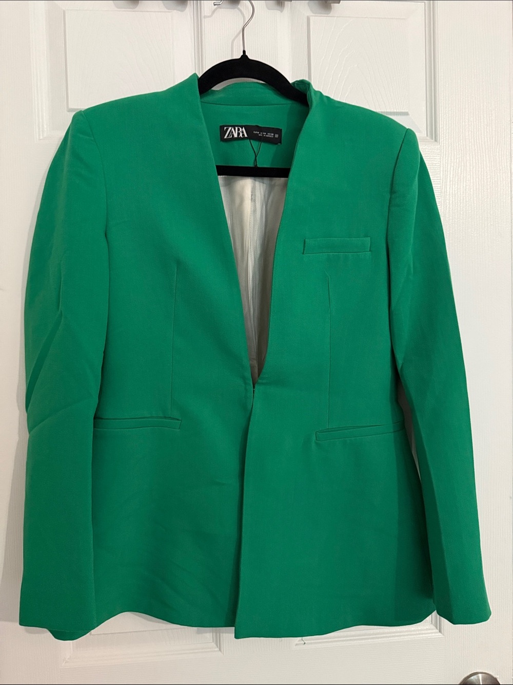 Zara Emerald Green Open-Front Blazer